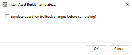 The “Simulate operation (rollback changes before completing)” button The “Simulate operation (rollback changes before completing)” button
